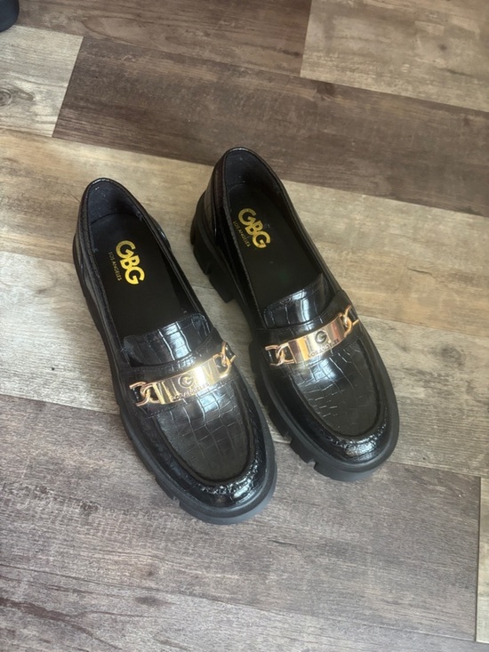 GBG Los Angeles Shoes - GBG Los Angeles Collie Chunky Patent Leather Platform Croc Loafer Lug Sole